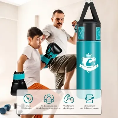 Súprava boxovacieho vreca s boxerskými rukavicami 8oz a popruhmi na ruky boxovacie vrece pre deti a dospelých čierna + zelená Súprava boxovacieho vreca s boxerskými rukavicami 8oz a popruhmi na ruky boxovacie vrece pre deti a dospelých čierna + zelená