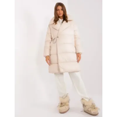 Lahká dámska zimná bunda MODA8310 svetlobéžová