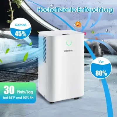 15㎡ Odvlhčovač vzduchu 15L Odvlhčovač vzduchu s 3 režimami Mobilný odvlhčovač vzduchu 25,5 x 22 x 45 cm biely