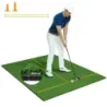 Golfová podložka na odpal 2 gumové odpaliská a 2 zarovnávacie tyče a 6 pozícií na odpalisko 152 x 117 cm hrúbka 32 mm