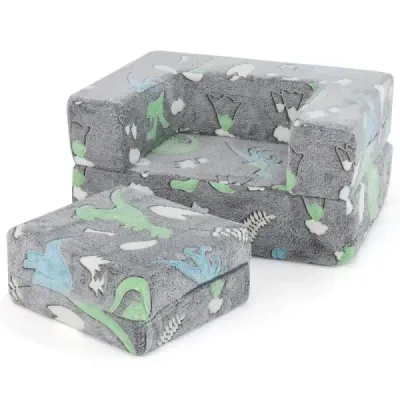 Modulárna detská pohovka svietiaca v tme Modulárna pohovka 71 x 53 x 34,5 cm Sivá