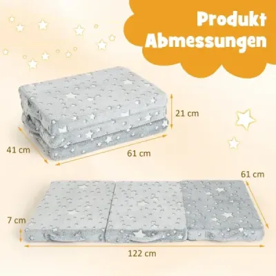 Skladací cestovný matrac luminous 60 x 120 cm Matrac do cestovnej postieľky Grey