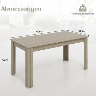 Jedálenský stôl z dreva 160 x 80 cm veľký stôl obdĺžnikový kuchynský stôl jedálenský stôl príroda Jedálenský stôl z dreva 160 x 80 cm veľký stôl obdĺžnikový kuchynský stôl jedálenský stôl príroda
