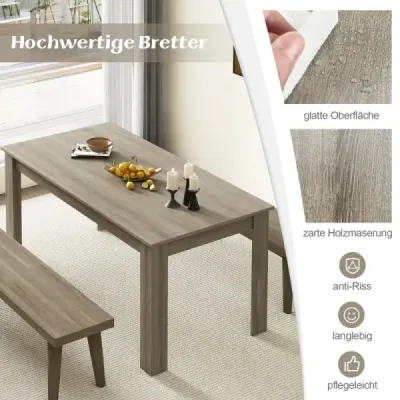 Jedálenský stôl z dreva 160 x 80 cm veľký stôl obdĺžnikový kuchynský stôl jedálenský stôl príroda Jedálenský stôl z dreva 160 x 80 cm veľký stôl obdĺžnikový kuchynský stôl jedálenský stôl príroda