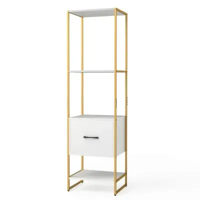 Táto knižnica ponúka nielen dostatok priestoru na knihy a dekorácie, ale má aj priestrannú zásuvku na ďalšie uloženie. Jeho robu