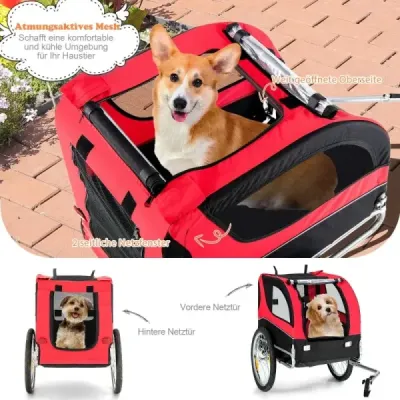 Príves pre psa za bicykel Príves pre psa za bicykel 40 kg Nosnosť červená