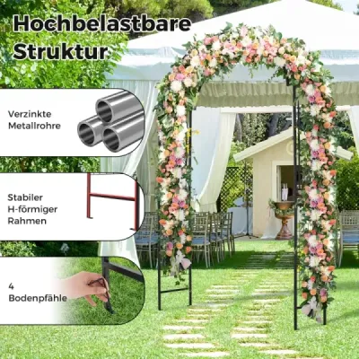 Ružový oblúk kovový záhradný oblúk na popínavé rastliny Trellisový oblúk na svadobnú párty na dvore 143 x 40 x 234 cm