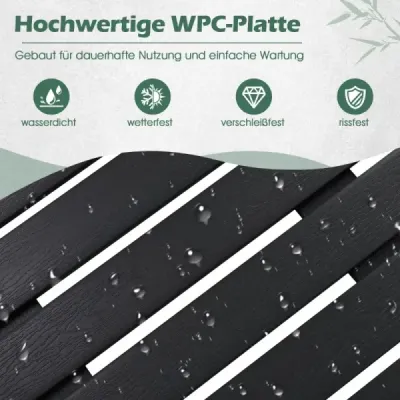 Podlahový prvok pre solárnu sprchu WPC podlahová doska pre záhradnú sprchu 100 x 60 x 2,5 cm čierna