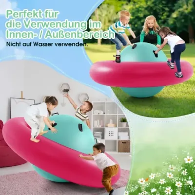 Nafukovacia kupolová hojdačka pre deti 223 cm veľká detská hojdačka na rolovanie ružovo + zelená