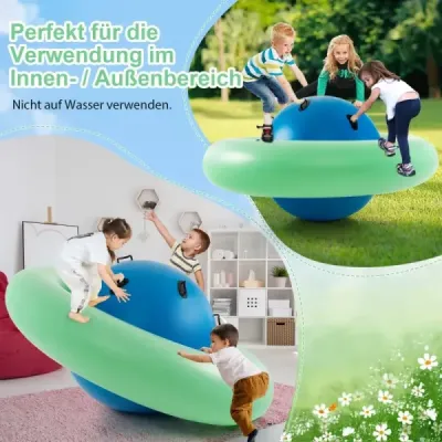 Nafukovacia kupolová hojdačka pre deti 223 cm veľká detská hojdačka na rolovanie zelená + modrá
