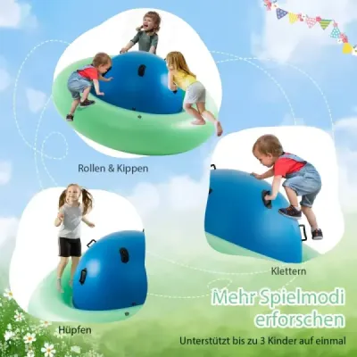 Nafukovacia kupolová hojdačka pre deti 223 cm veľká detská hojdačka na rolovanie zelená + modrá