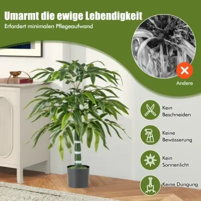 Sada 2 umelých rastlín Bambus 100 cm Umelý strom s črepníkom Umelá rastlina do domácej kancelárie Zelená