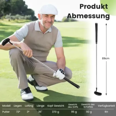 Golfový Putter 89 cm Mallet Putter vyrobený z nerezovej ocele s nerezovou hlavou a protišmykovou rukoväťou