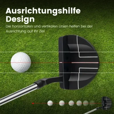 Golfový Putter 89 cm Mallet Putter vyrobený z nerezovej ocele s nerezovou hlavou a protišmykovou rukoväťou