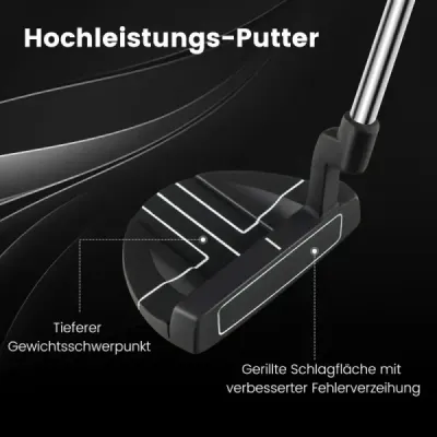 Golfový Putter 89 cm Mallet Putter vyrobený z nerezovej ocele s nerezovou hlavou a protišmykovou rukoväťou