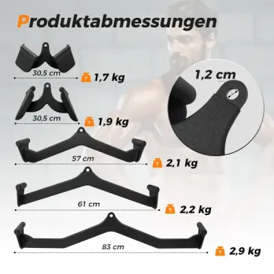 Sada 5 veslárskych držadiel pre káblový trenažér v tvare V LAT káblový prístup s gumenou rukoväťou pre posilňovanie chrbta