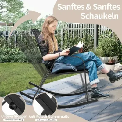 Sada 2 hojdacích kresiel s priedušným látkovým sedadlom Ergonomic Swing Black