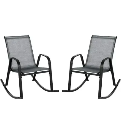 Sada 2 hojdacích kresiel s priedušným látkovým sedadlom Ergonomic Swing Grey