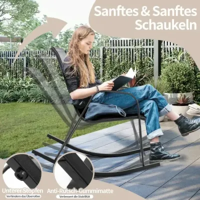 Sada 2 hojdacích kresiel s priedušným látkovým sedadlom Ergonomic Swing Grey