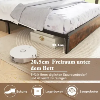 Rám manželskej postele s nabíjacou stanicou a priehradkami na čele postele Rám postele s lamelovým roštom Rám postele