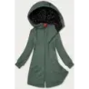 Dámska dlhá mikina s kapucňou LHD zelená MODA693A