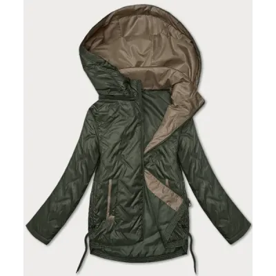 Tenká prešívaná bunda S'West Plus Size khaki MODA8361 Tenká prešívaná bunda S'West Plus Size khaki MODA8361