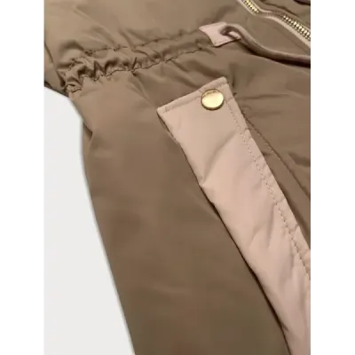 Dámska bunda S'WEST MODA8352 tmavobéžová