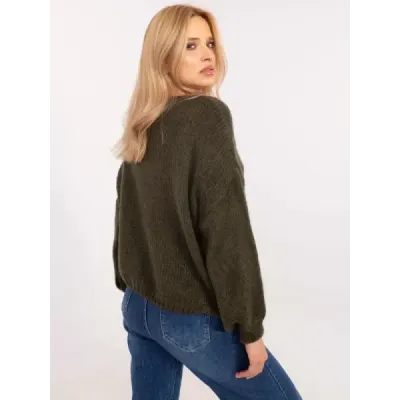 Dámsky voľný kaki kardigan MODA0412
