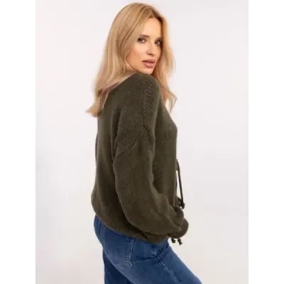 Dámsky voľný kaki kardigan MODA0412