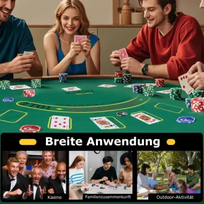 Pokrová súprava so 400 laserovými žetónmi a 2 hracími kartami a 5 kockami a tlačidlom dealera z hliníkového obalu