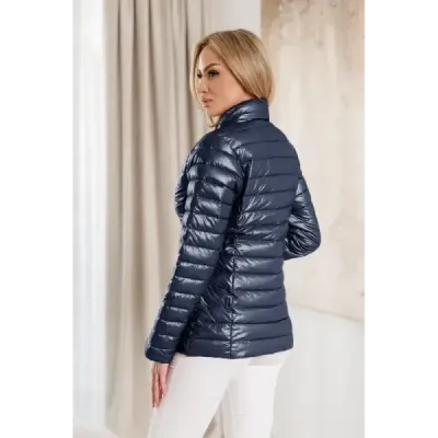 Prešívaná dámska prechodná bunda MODA9110 tmavomodrá