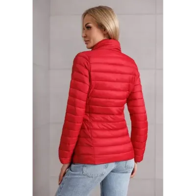 Prešívaná dámska jesenná bunda MODA9111 červená