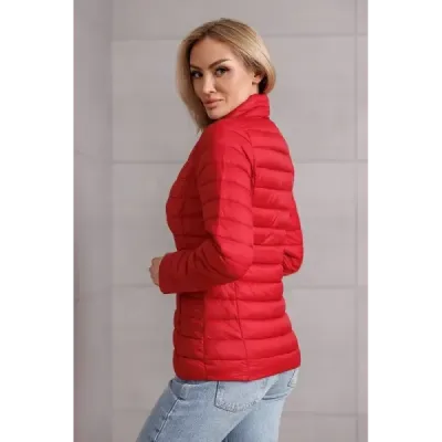 Prešívaná dámska jesenná bunda MODA9111 červená
