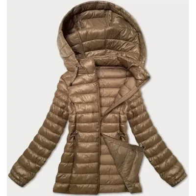 Dámska prešívaná bunda s kapucňou MODA9102 camel Dámska prešívaná bunda s kapucňou MODA9102 camel