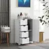 Kúpeľňová skrinka so 4 zásuvkami a 1 magnetickým zámkom Kúpeľňová skrinka biela