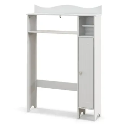 Záchodová skrinka s držiakom na toaletný papier a nastaviteľnými policami Záchodová polica Kúpeľňová skrinka Biela