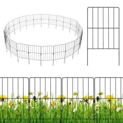 25-dielny dekoratívny záhradný plot bariérový plot nerezový kovový drôtený plot 33 x 61 cm čierny