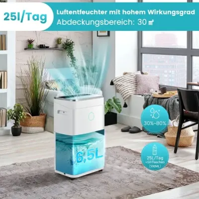 Odvlhčovač vzduchu Odvlhčovač vzduchu so 6,5 l nádržou na vodu do 30 ㎡ 25 l / deň