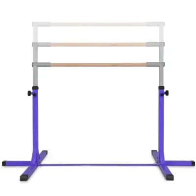 Gymnastická horizontálna tyč Výškovo nastaviteľné gymnastické tyče Stabilná horizontálna tyč Ružová/modrá/fialová-fialová