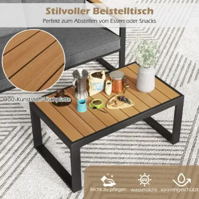 Set záhradného nábytku odolný voči poveternostným vplyvom s hliníkovým rámom Balkónový set s lavičkou Sivá