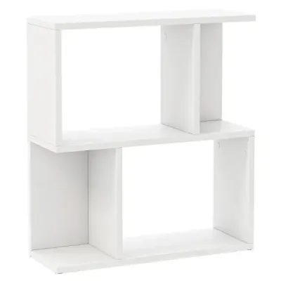 Regál na knihy so 4 priehradkami Príručný stolík Gauč Nočný stolík Rozkladací stolík Rozdeľovač izieb Drevo 50 x 17,5 x 55,5 cm Biela