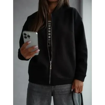 Zateplená bunda bomber MODA2158  čierna