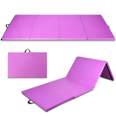240 x 116 x 5 cm skladacia gymnastická podložka športová podložka fitness podložka gymnastická podložka fialová