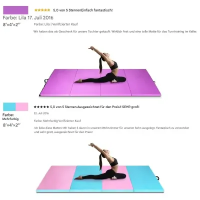 240 x 116 x 5 cm skladacia gymnastická podložka športová podložka fitness podložka gymnastická podložka fialová