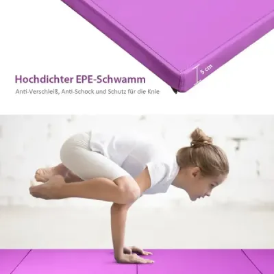 240 x 116 x 5 cm skladacia gymnastická podložka športová podložka fitness podložka gymnastická podložka fialová
