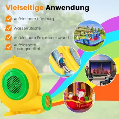 680W nafukovací ventilátor s rukoväťou a zemnými hrotmi Radiálny ventilátor