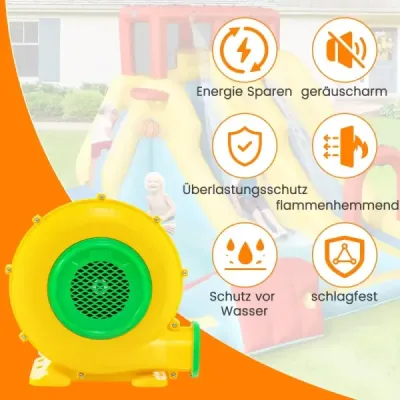 680W nafukovací ventilátor s rukoväťou a zemnými hrotmi Radiálny ventilátor