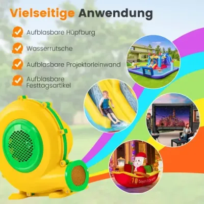 950W nafukovací ventilátor s rukoväťou a zemnými hrotmi Radiálny ventilátor