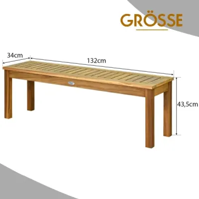 Vonkajšia lavička Rustikale Holzbank 132 x 34 x 43,5 cm Teak