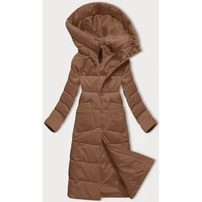 Dámska prešívaná dlhá zimná bunda Libland MODA7767 camel